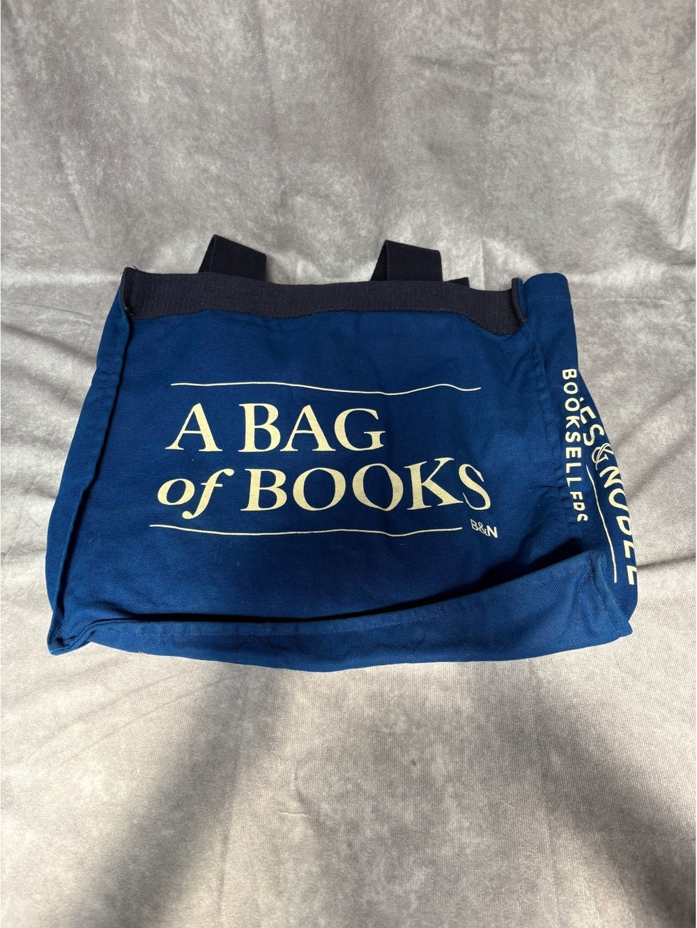Barnes & Noble A Bag of Books Blue Canvas Tote Bag Re-wrap Book Lover